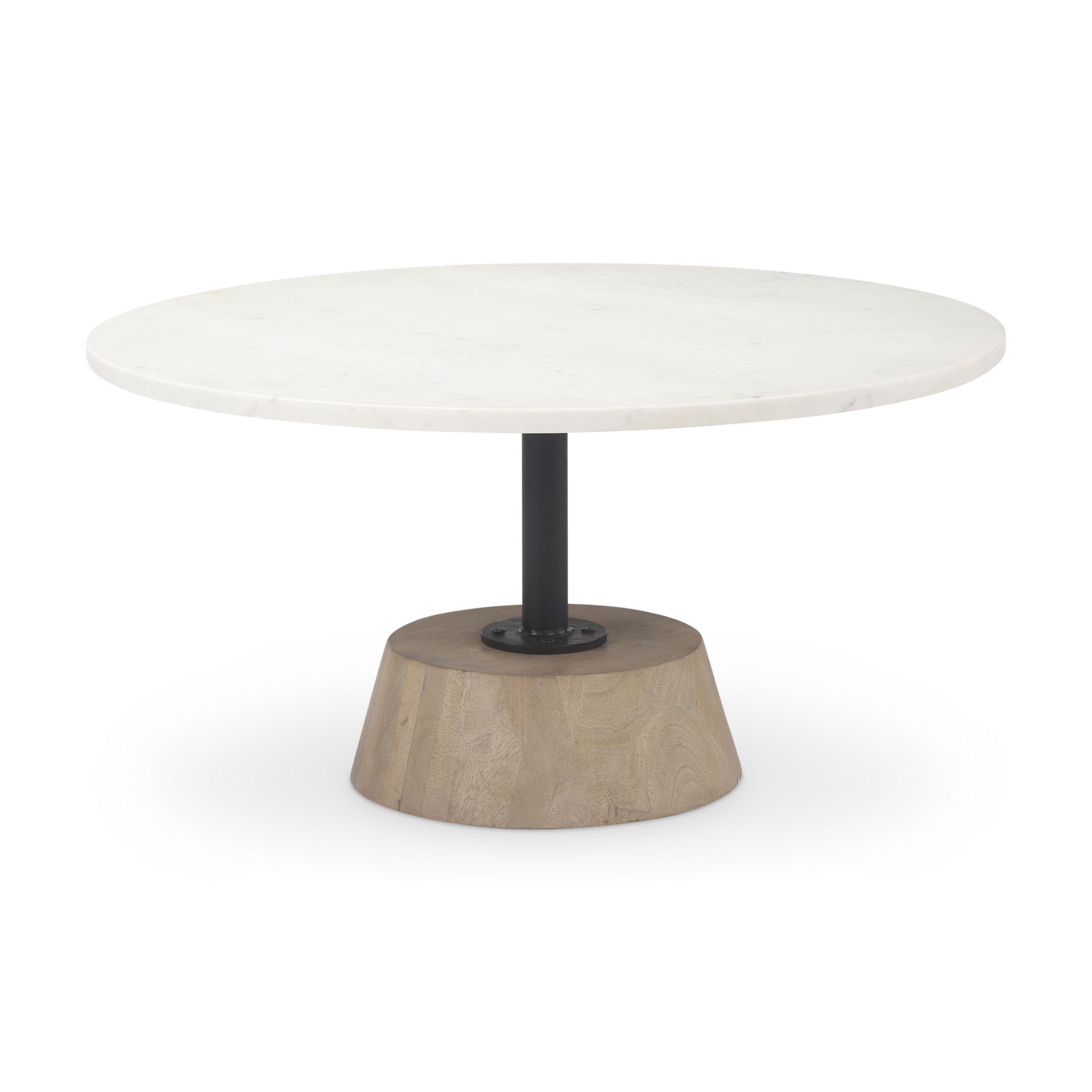 Maxwell  Marble Top Pedestal Base Round Coffee Table large image 