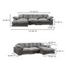 Plunge Large Sectional Charcoal, Sectional Sofa by Moe's Home, 147.5" width x 34" height x 46" depth thumbnail 6