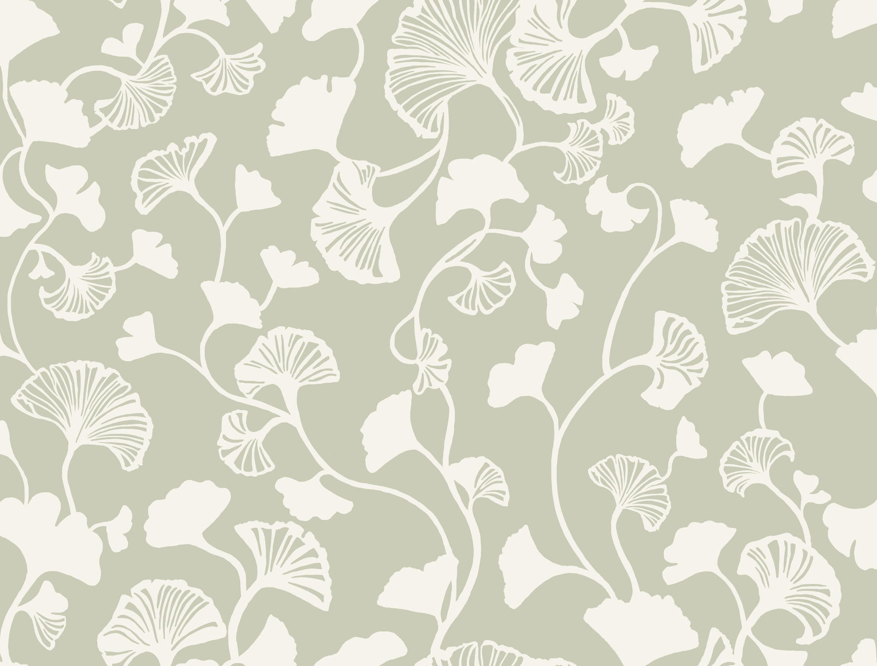 Gingko Trail Green Wallpaper large image 