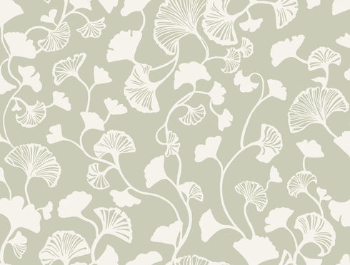Gingko Trail Green Wallpaper