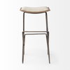 Katniss Backless 30in Seat Bar Stool | Cream Fabric with Gold Metal, Counter & Bar Stool by Mercana, 16" length x 16" width x 30" height thumbnail 6