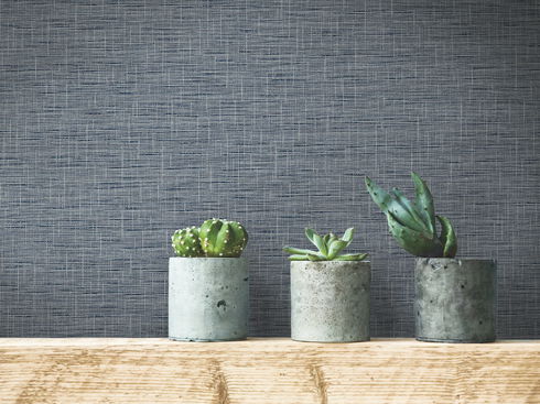 Silk Linen Weave Navy Wallpaper