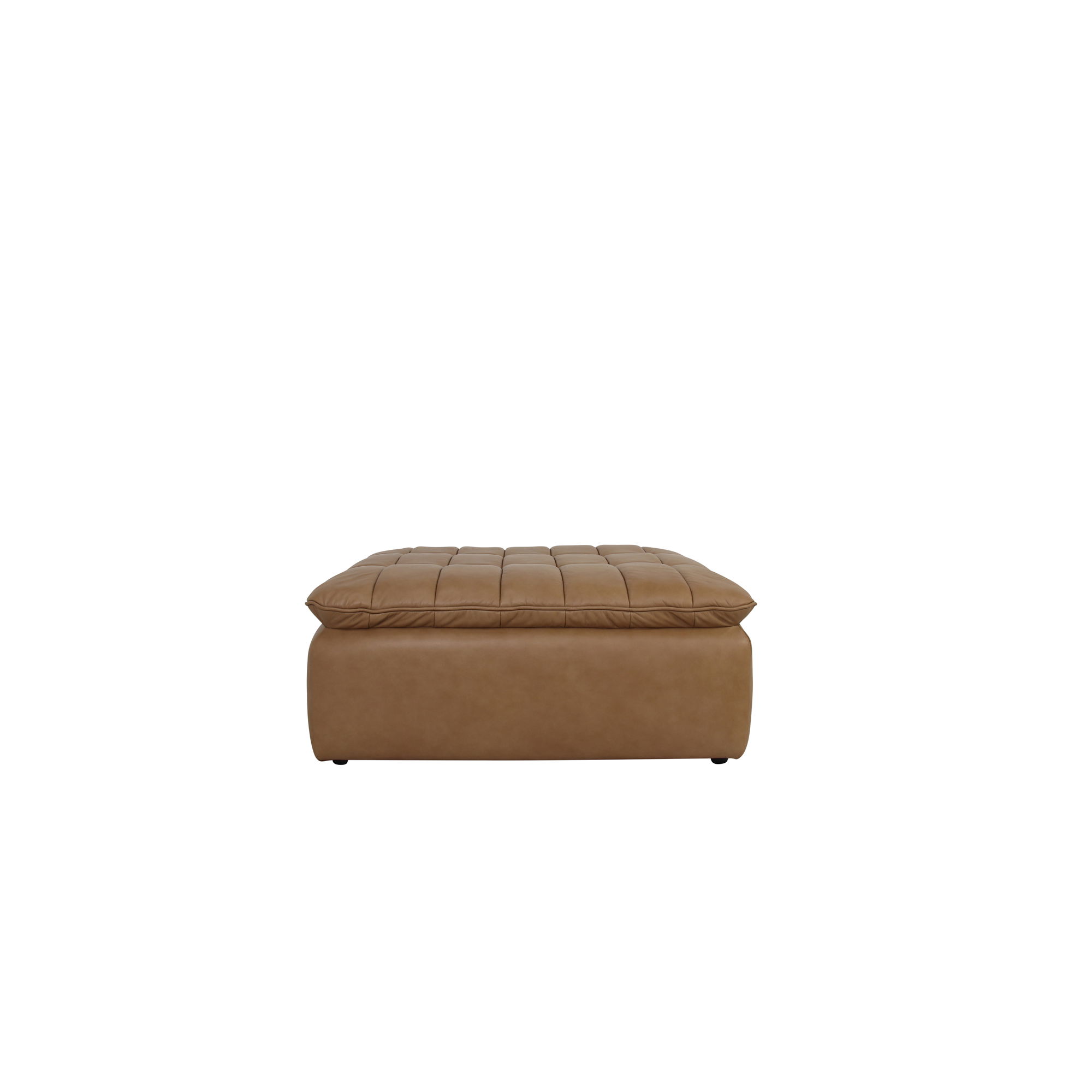 Lino Ottoman Tan Leather, by Moe's Home, 42.5" width x 17.7" height x 43.3" depth View 2