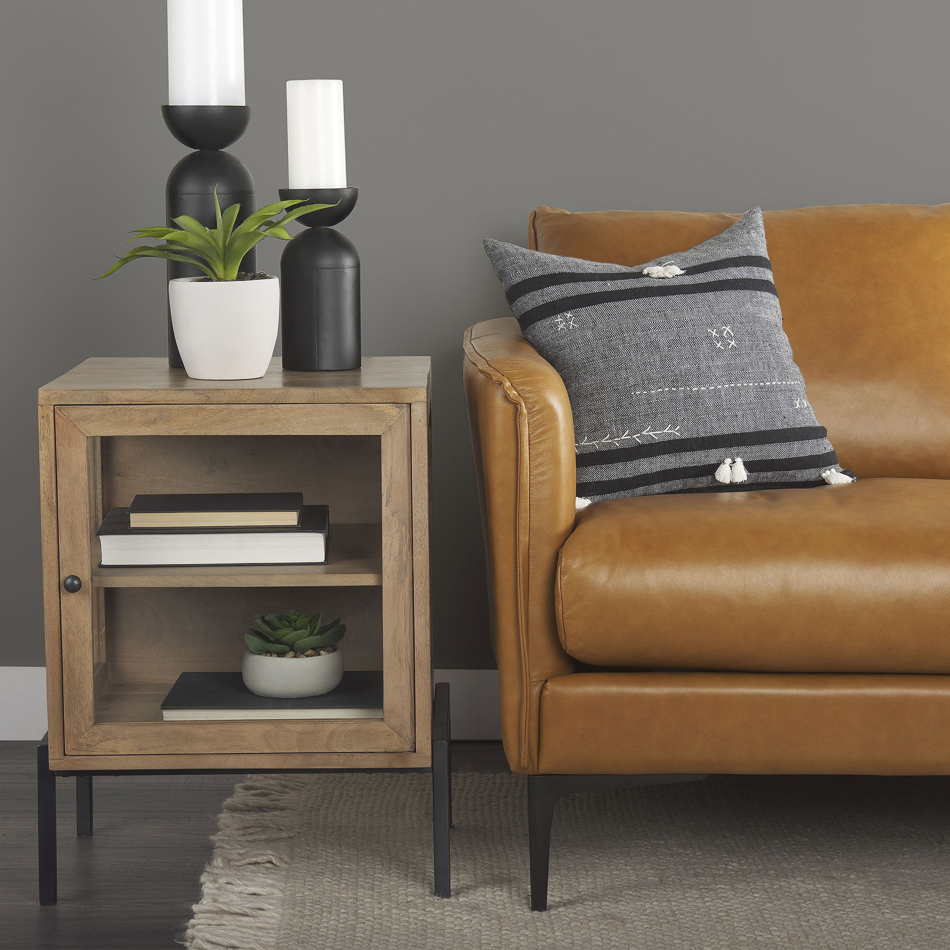 Lake Como  Tan Leather Three Seater Sofa large image 