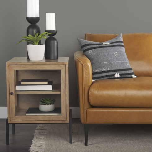 Lake Como  Tan Leather Three Seater Sofa