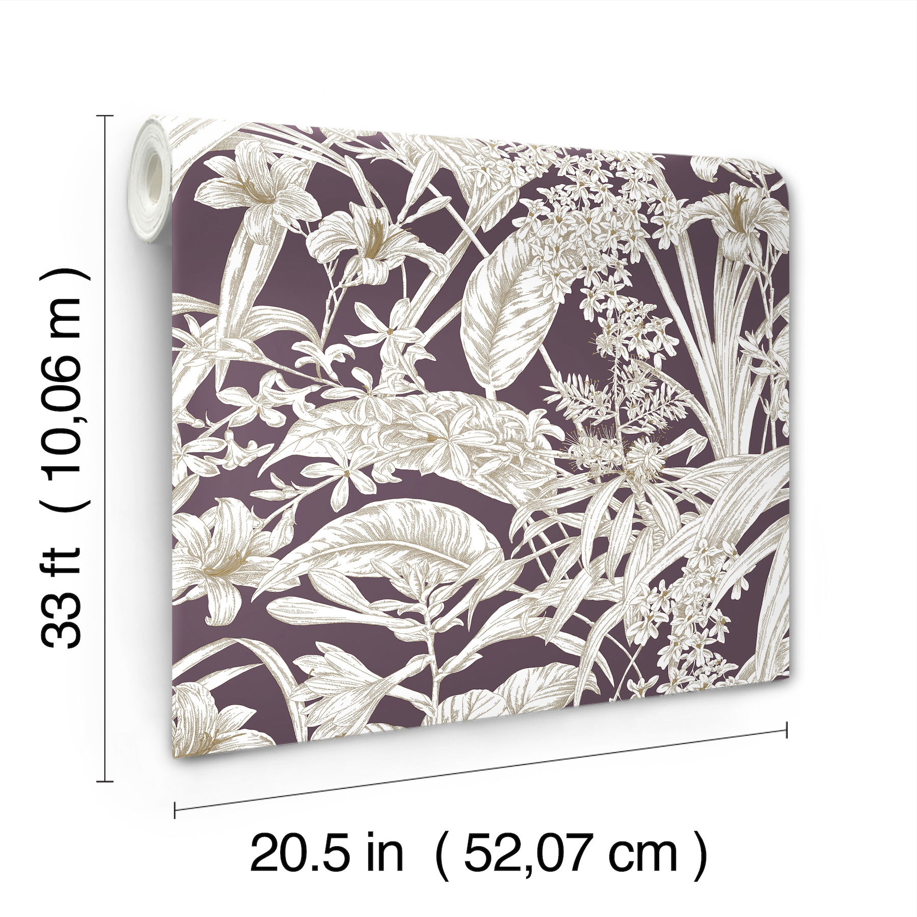 Orchid Conservatory Toile Mulberry Wallpaper large image 