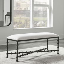 Online Designer Bedroom Iron Drops Cushioned Bench