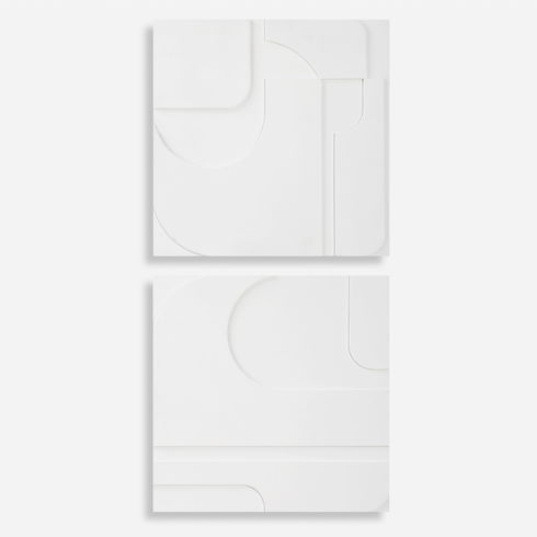 Contours White Wall Decor Set/2