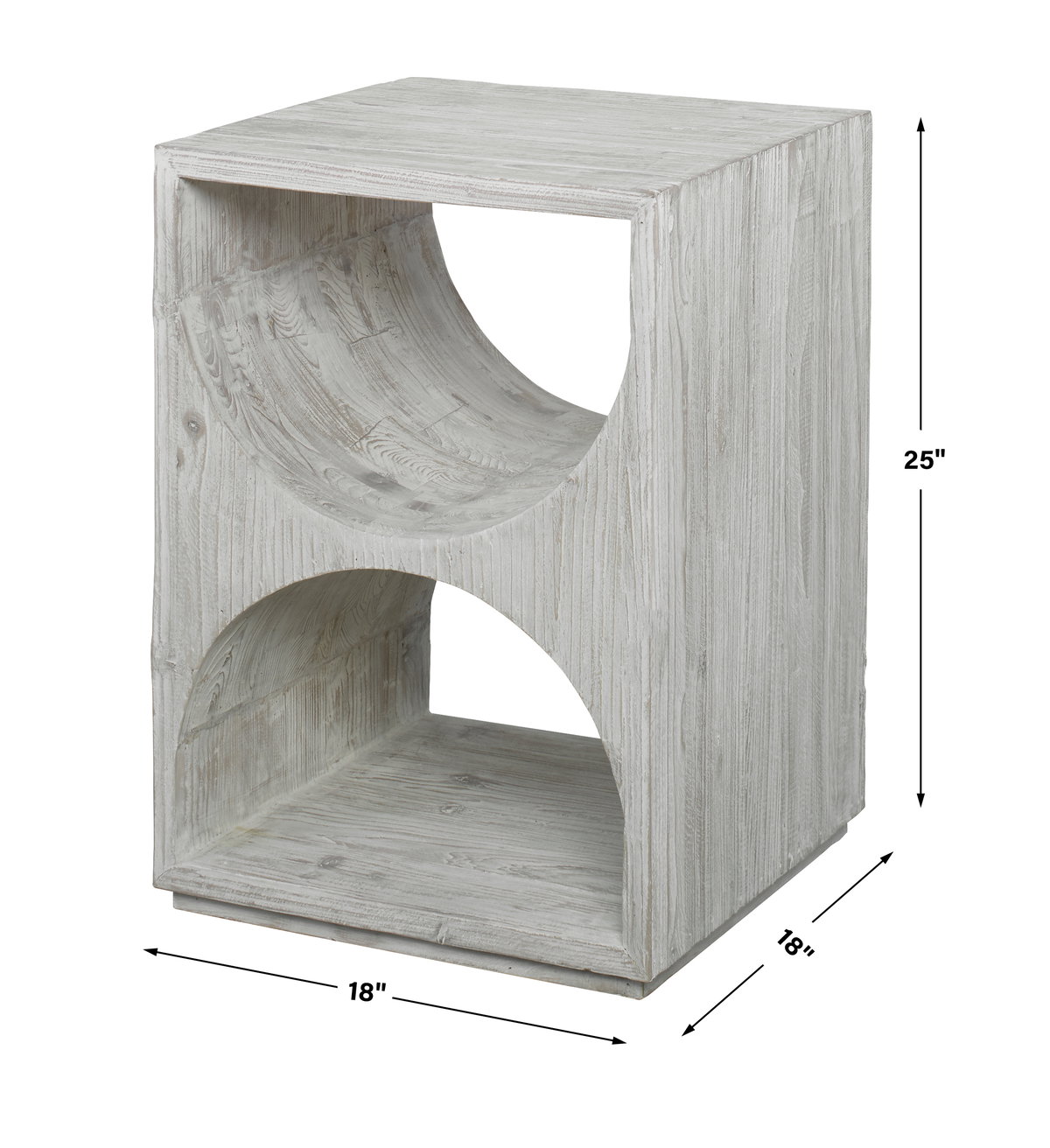 Hans White Side Table, Side & End Table by Uttermost, 18" width x 25" height x 18" depth View 3