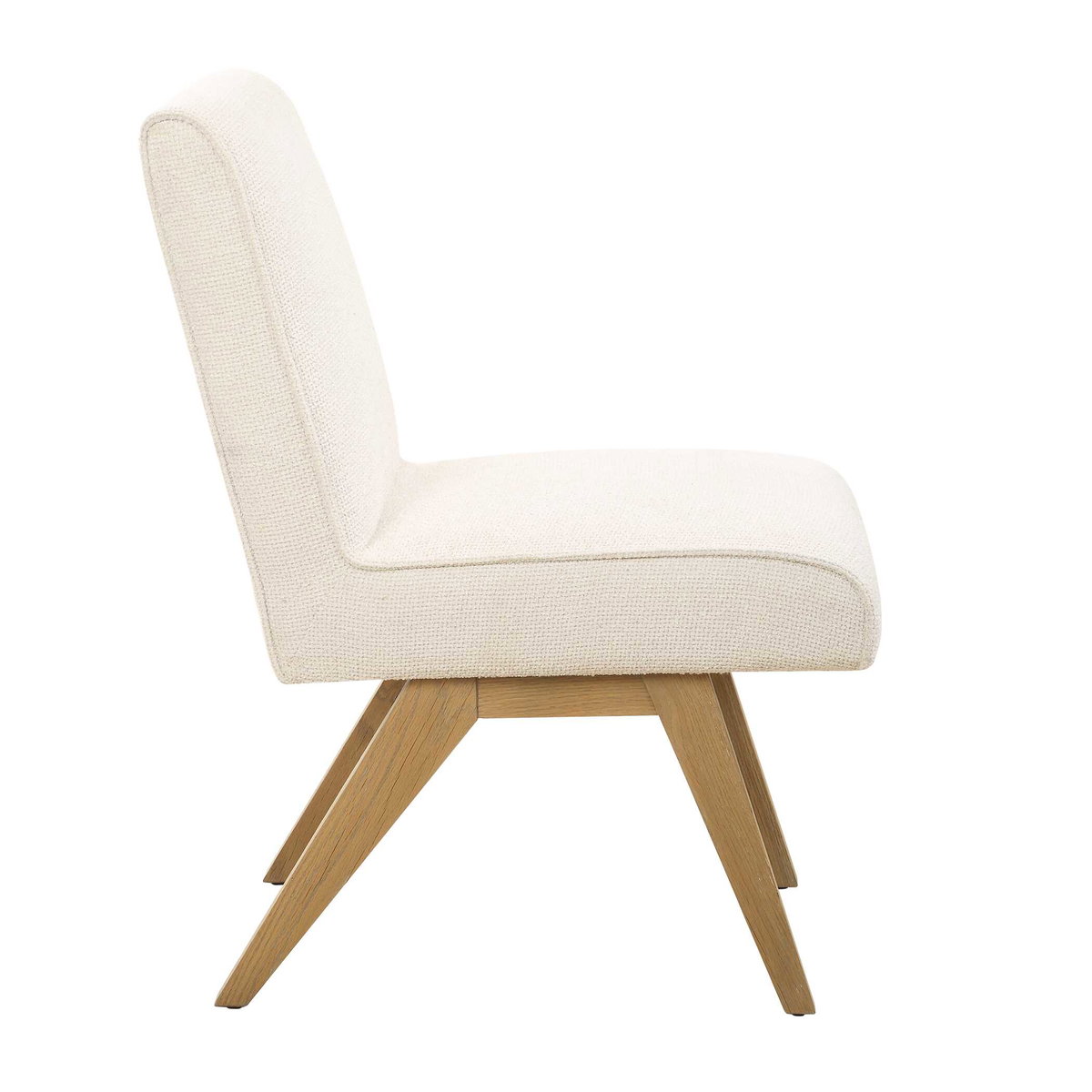 Blakely White Armless Dining Chair, by Uttermost, 20" width x 34.5" height x 27" depth View 5