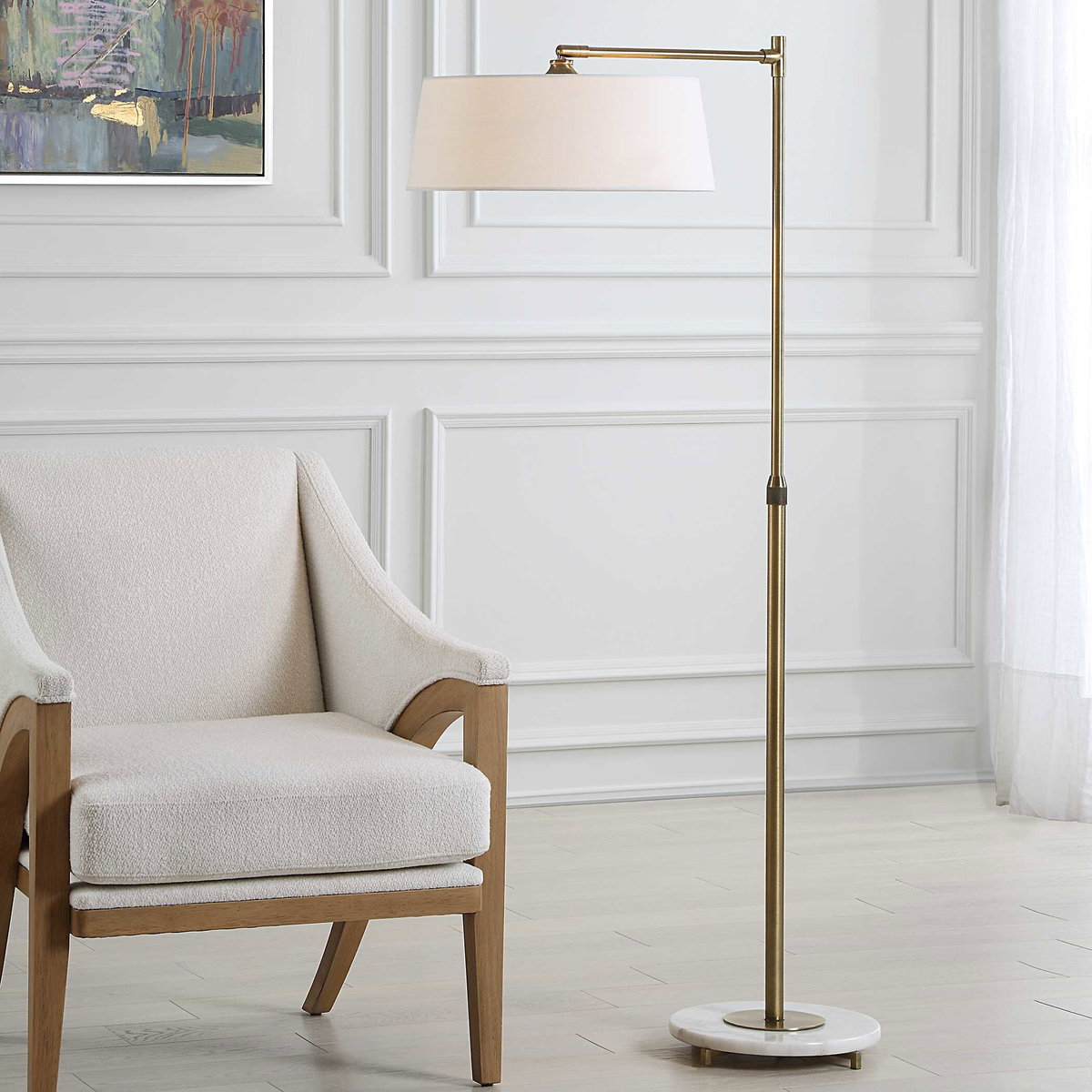 Branch Out Brass Floor Lamp, by Uttermost, 30.25" width x 66.5" height x 18" depth View 2