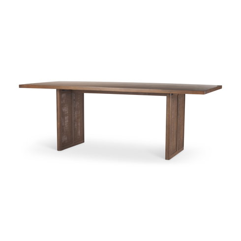 Grier 84"L x 38"W Dining Table | Med Brown Wood & Med Brown Wood Cane | Seats 8