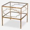 Genell Gold Cube Table, Side & End Table by Uttermost, 19" width x 19.25" height x 19" depth thumbnail 1