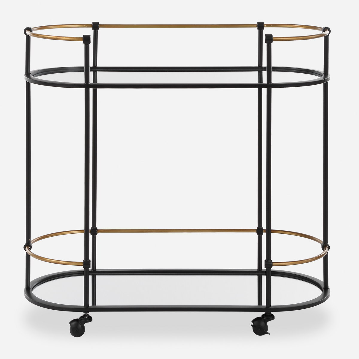Andre Iron Bar Cart, Furniture by Uttermost, 32" width x 30.25" height x 13.5" depth View 1