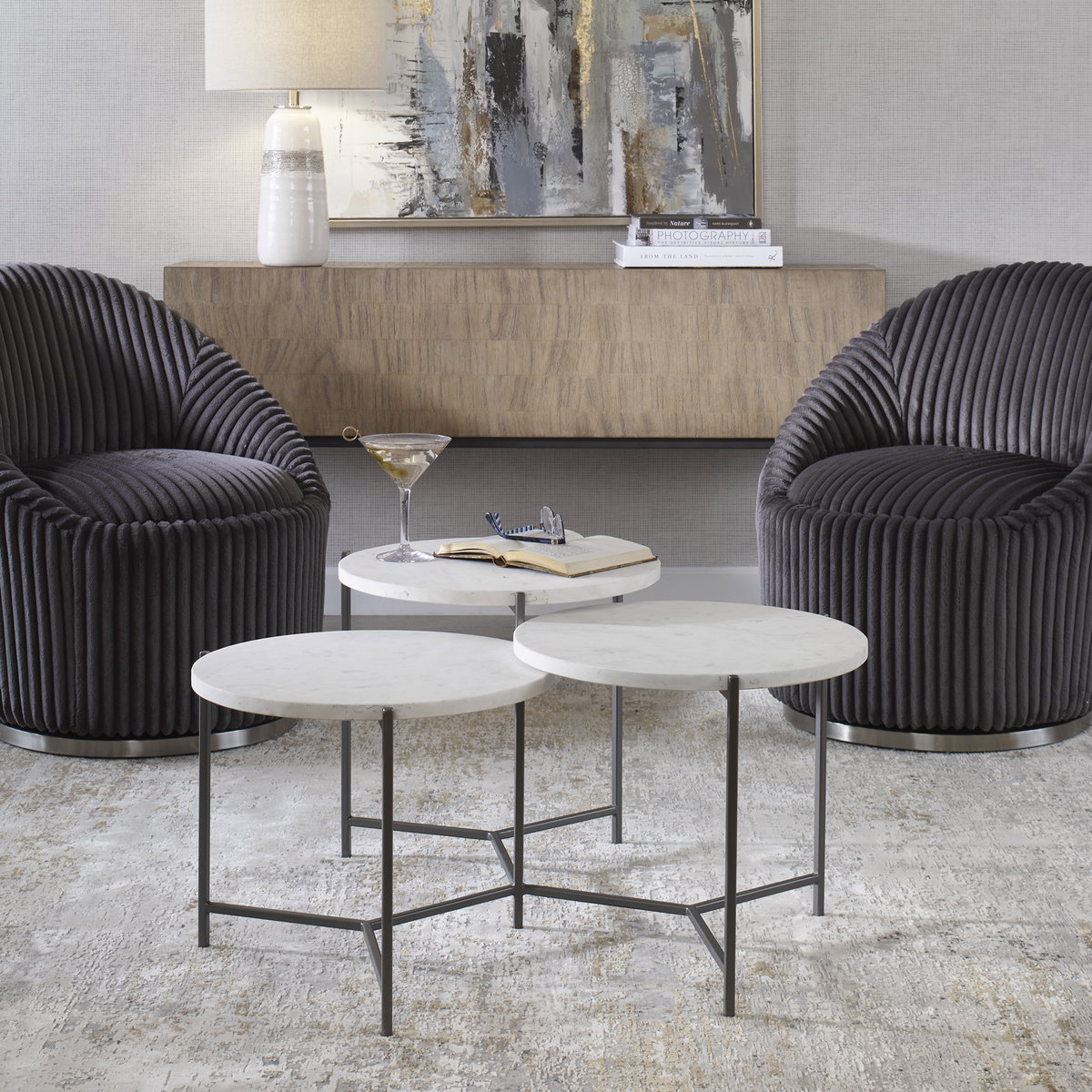 Contarini Tiered Coffee Table, by Uttermost, 38" width x 18" height x 34" depth View 2
