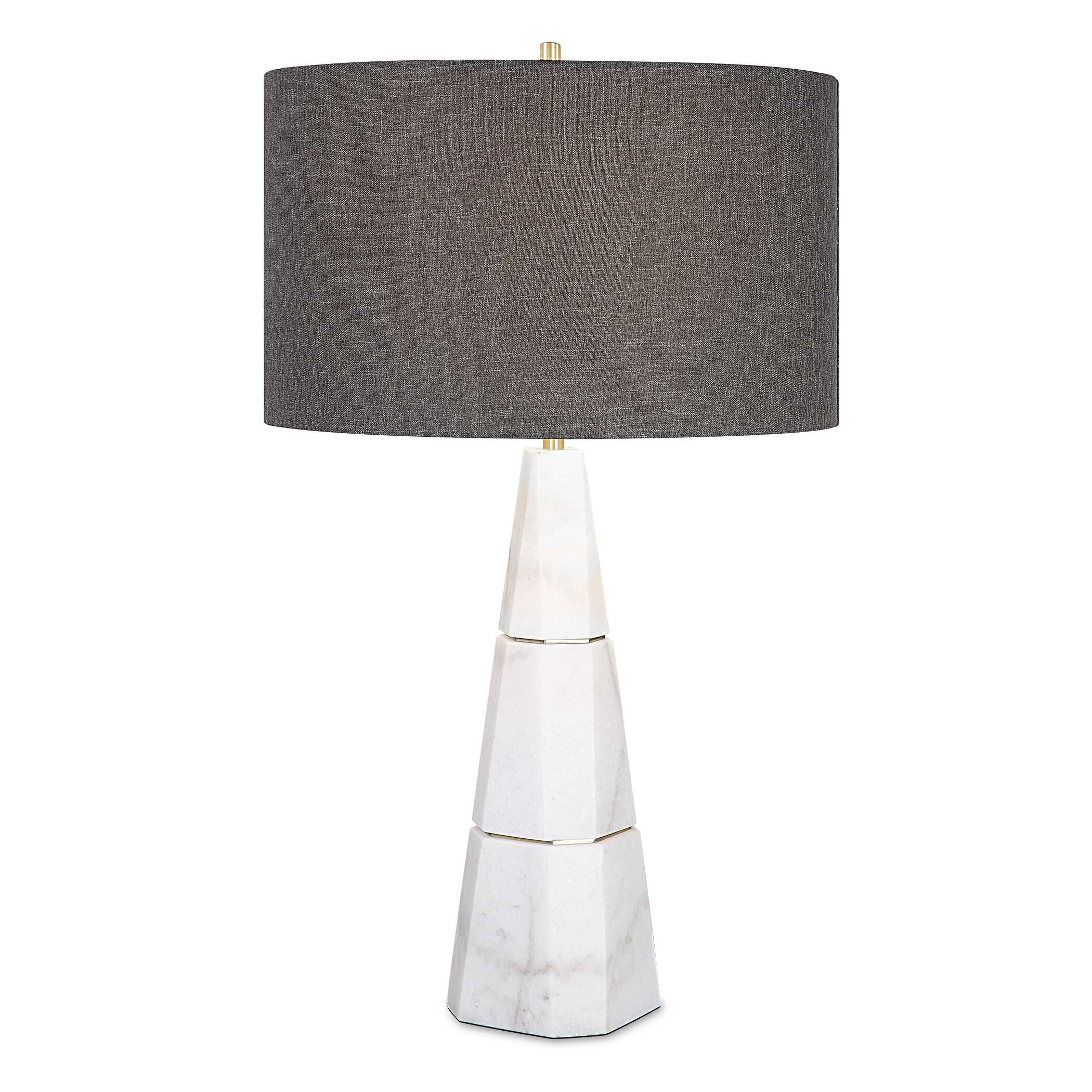 Citadel White Marble Table Lamp large image 