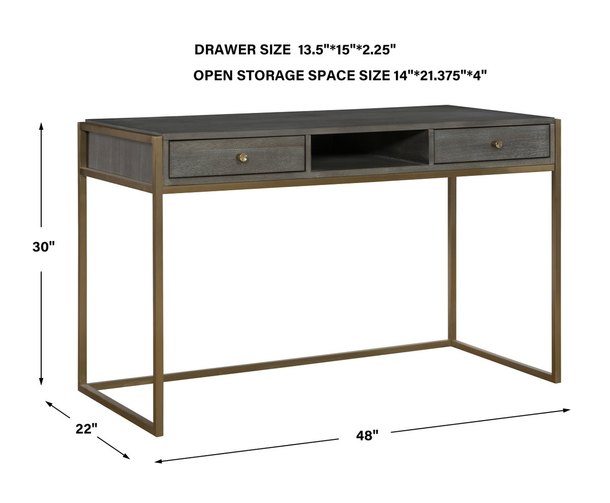 Taja Modern Writing Desk, by Uttermost, 48" width x 30" height x 22" depth View 3