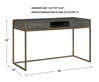 Taja Modern Writing Desk, by Uttermost, 48" width x 30" height x 22" depth thumbnail 3