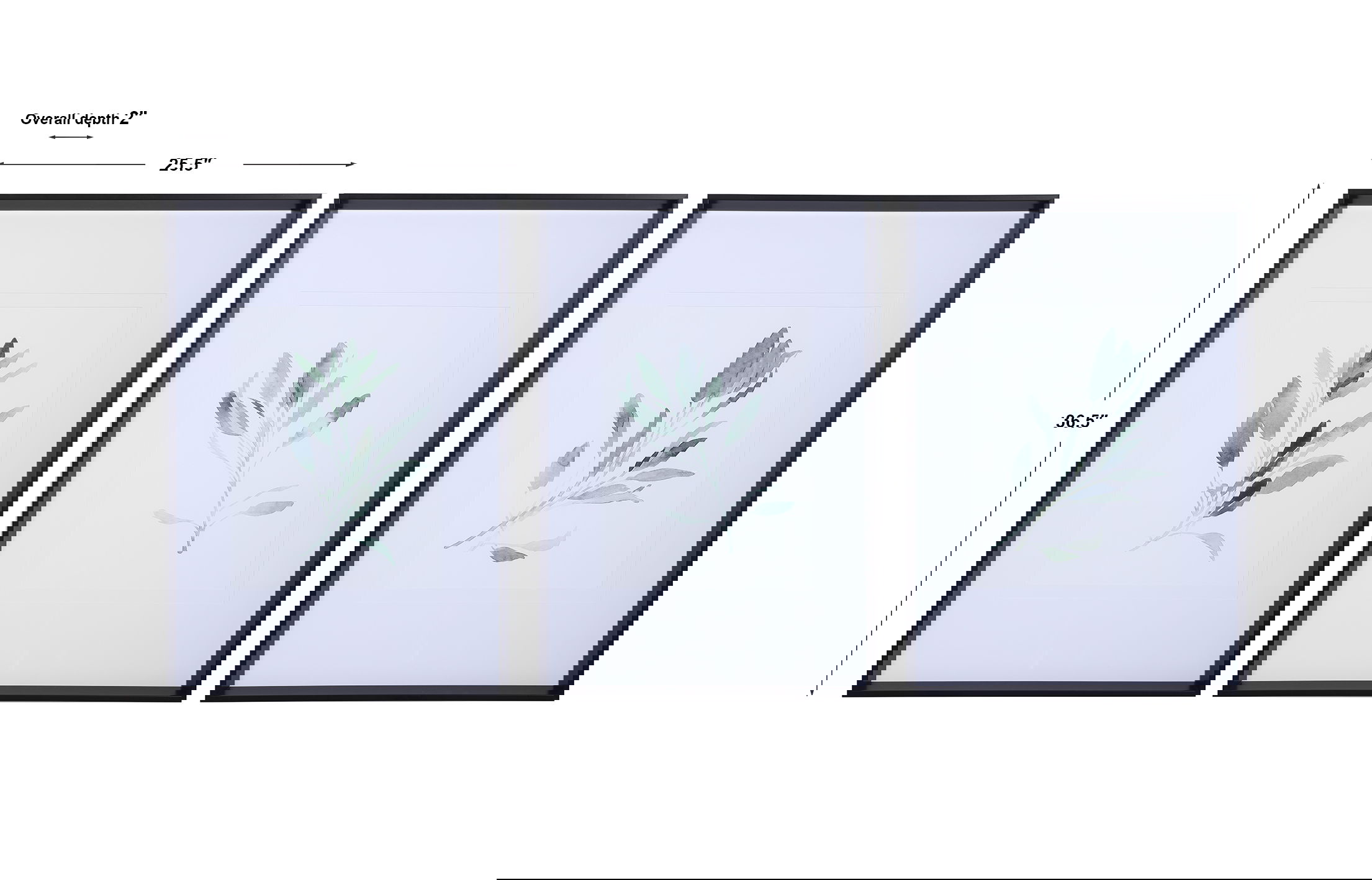 Simple Sage Watercolor Prints Set/3, Painting by Uttermost, 25.5" width x 36.5" height x 2" depth View 3