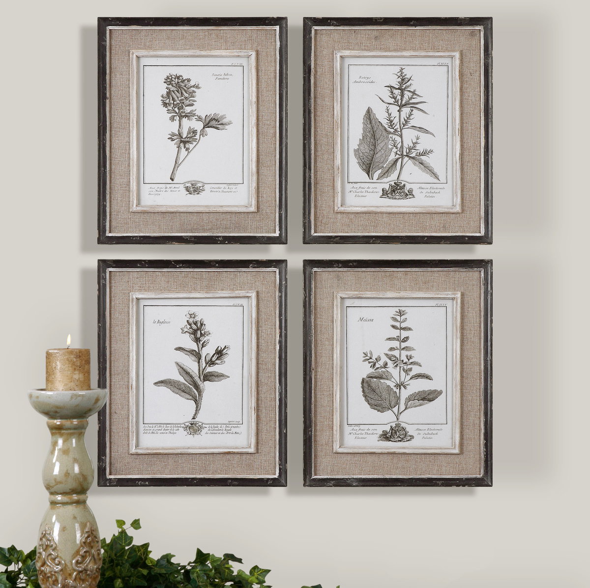 Casual Grey Study Framed Art Set/4, by Uttermost, 14.5" width x 17.5" height x 1" depth View 2