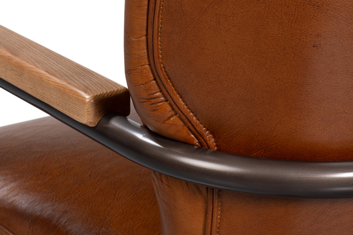 Parker Office Chair  Vintage Havana Lthr, by Sarreid, 2'4" length x 2'1" width x 3'2" height View 6