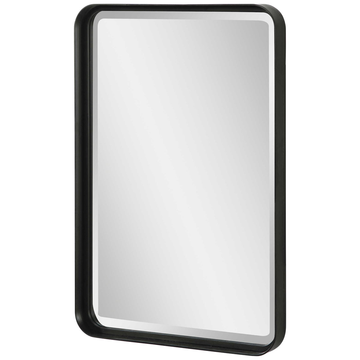 Croften Black Vanity Mirror, by Uttermost, 1'8.25" width x 2'6.25" height x 2.25" depth View 4