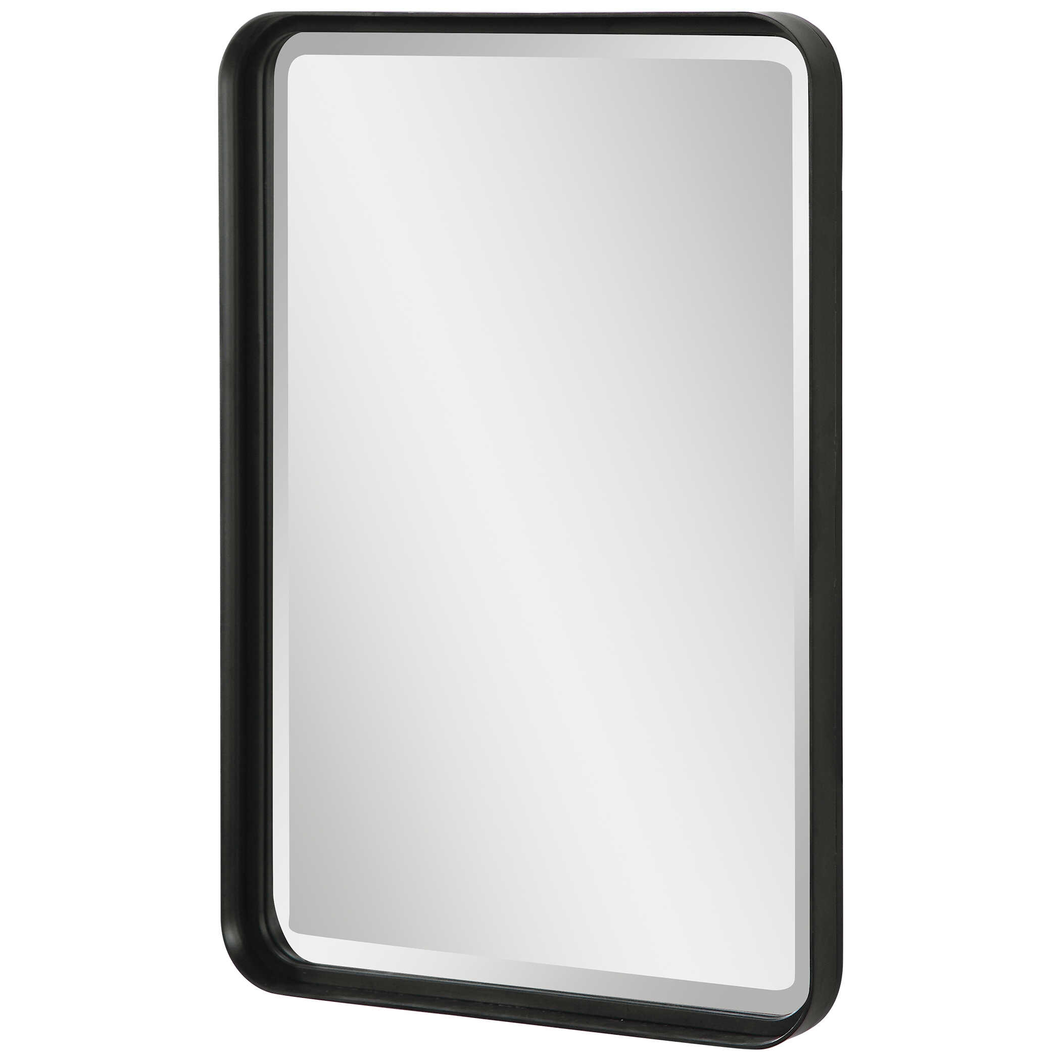 Croften Black Vanity Mirror, by Uttermost, 20.25" width x 30.25" height x 2.25" depth View 4