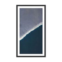 Online Designer Bathroom Shibori Horizons by Textile Hive Framed Paper 18x32 Black Maple