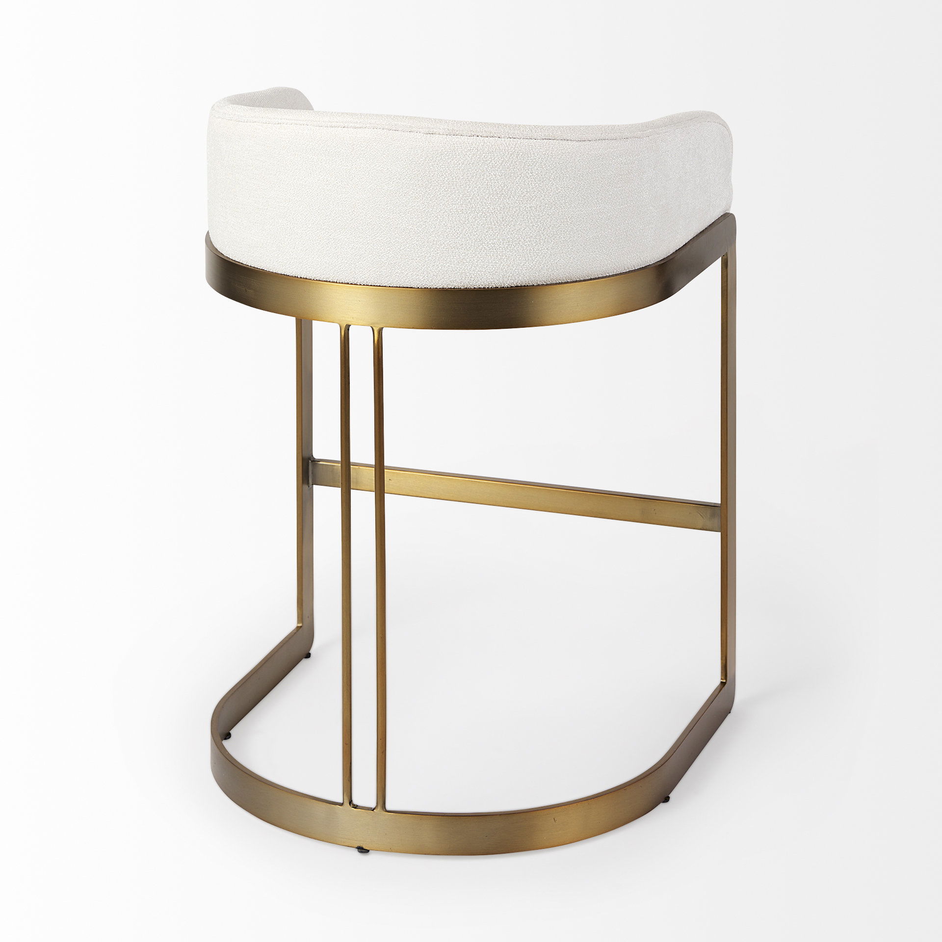 Hollyfield II Cream Fabric Seat with Gold Metal Base Counter Stool, Counter & Bar Stool by Mercana, 20.5" length x 19.7" width x 28.7" height View 8