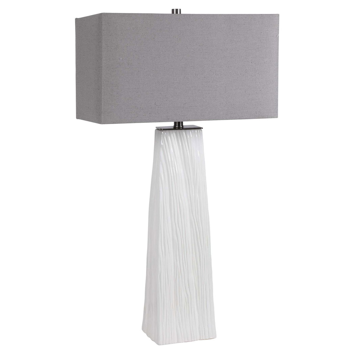 Sycamore White Table Lamp, by Uttermost, 1'7" width x 3' height x 11" depth View 6