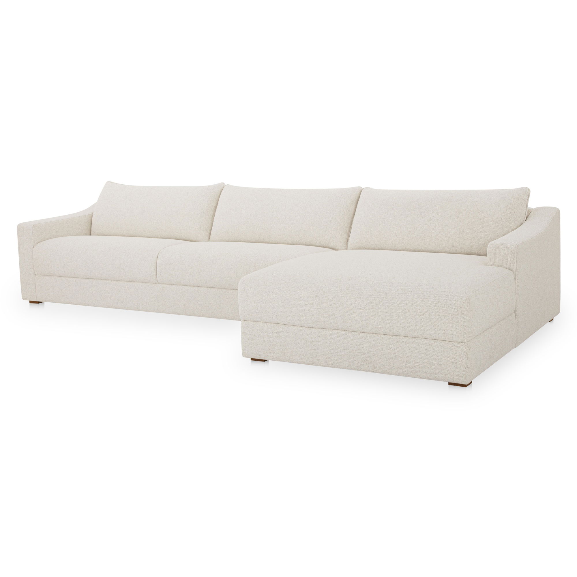 Farrow Sectional Flecked Oat Right, Sectional Sofa by Moe's Home, 130.5" width x 31.75" height x 61.5" depth View 2