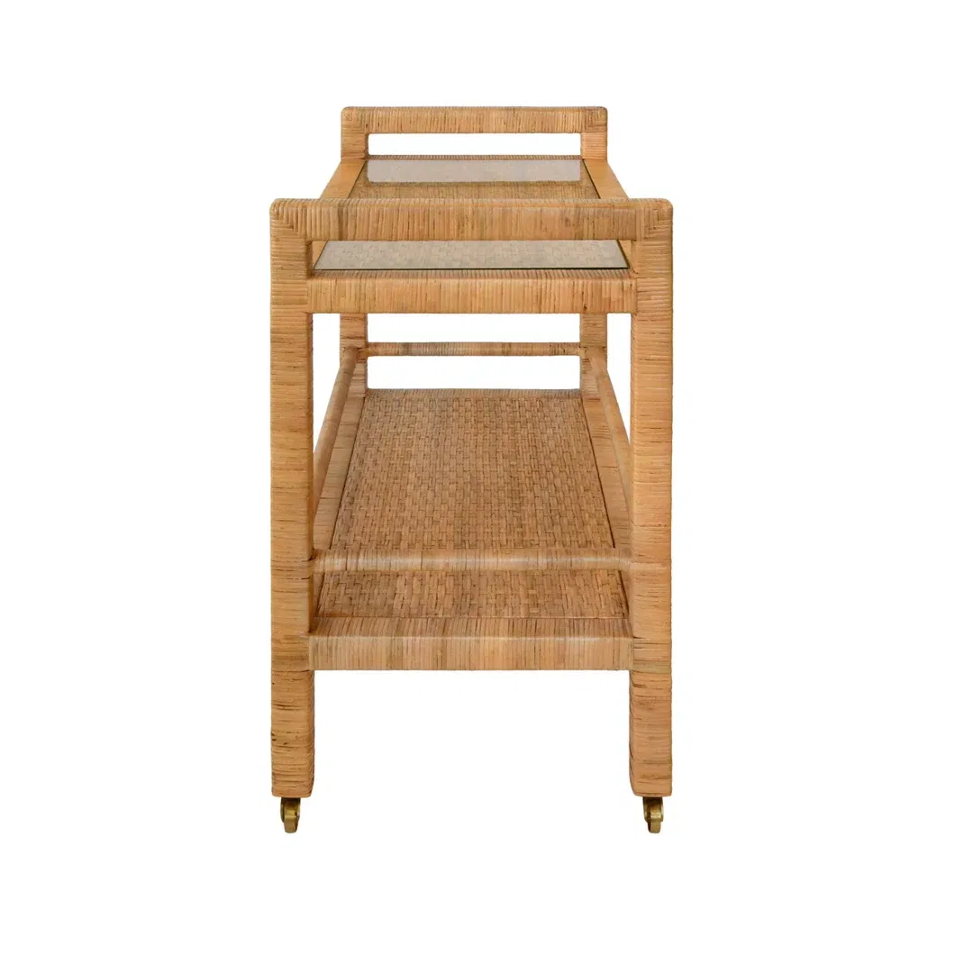 Elsie Rattan Bar Cart large image 