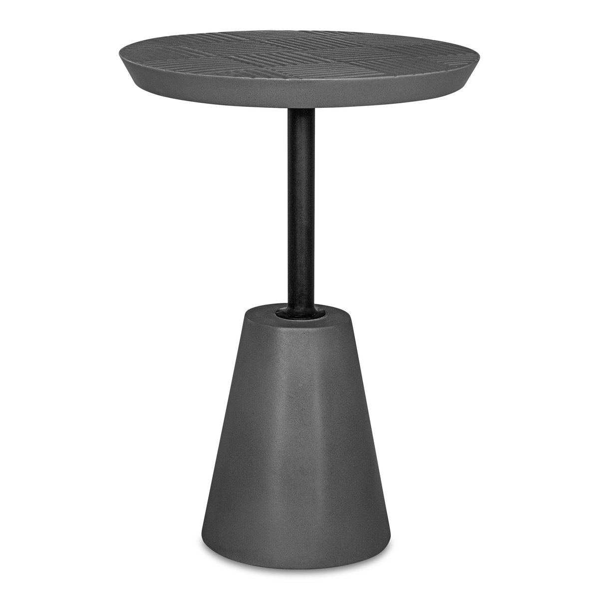 Foundation Outdoor Accent Table Dark Grey, Outdoor Table by Moe's Home, 1'1.25" width x 1'7.75" height x 1'1.25" depth View 1
