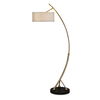 Vardar Curved Brass Floor Lamp, by Uttermost, 29.5" width x 68" height x 17" depth thumbnail 1