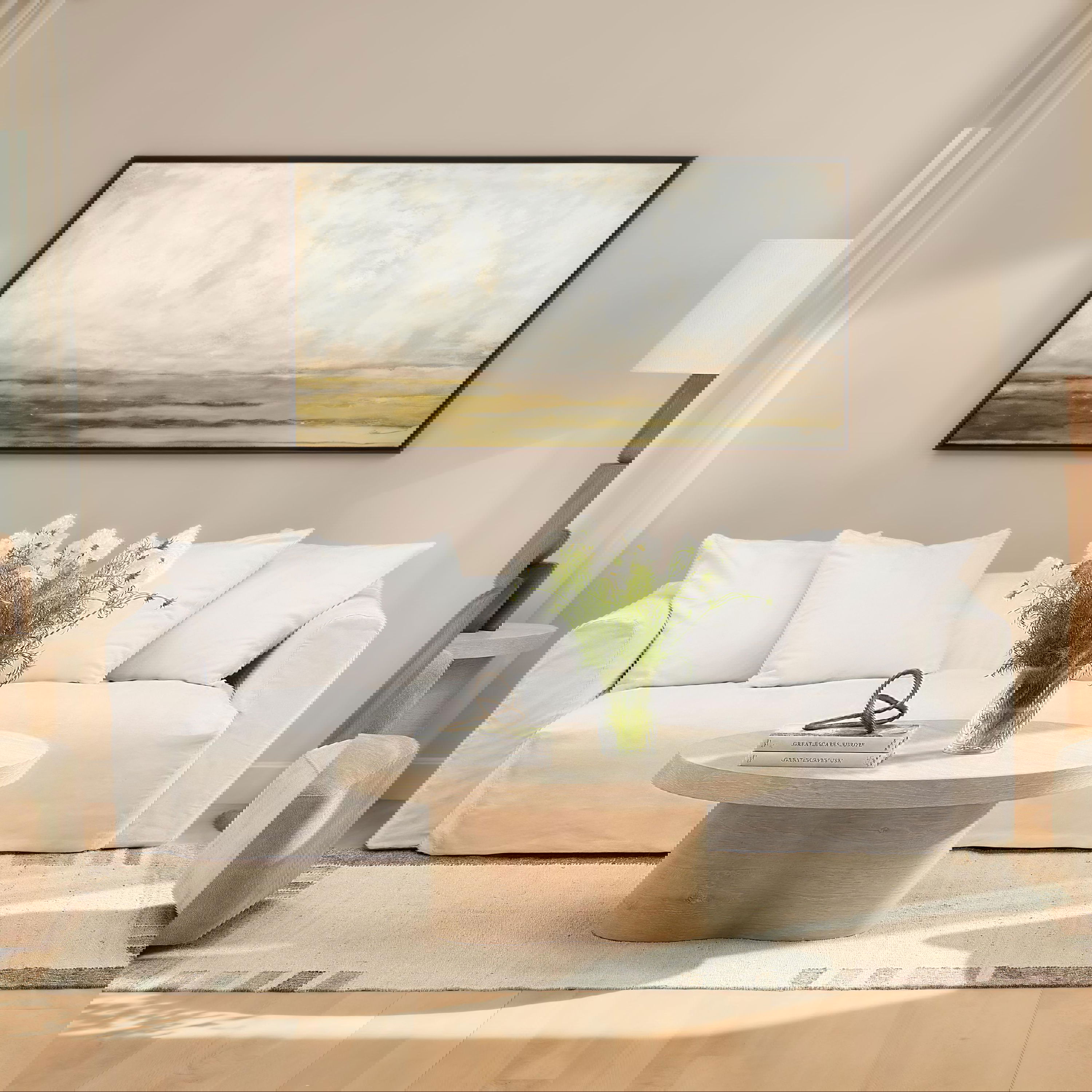 Kyrell Coffee Table Light Natural, by Dovetail, 42" width x 16" height x 42" diameter x 42" depth View 4