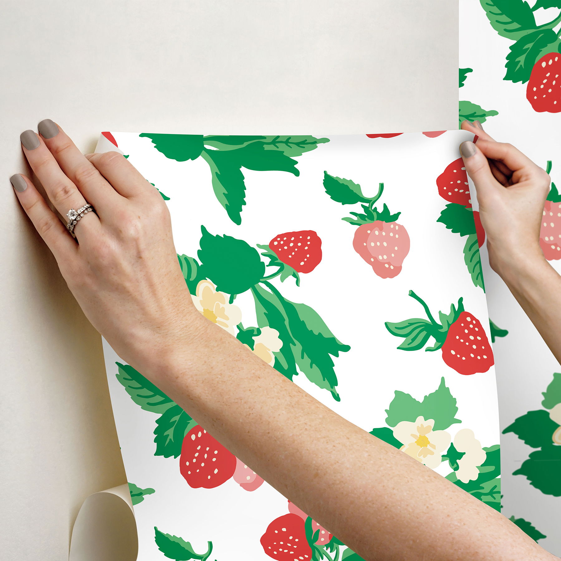 Berry Nice Berry Pink Peel & Stick Wallpaper large image 