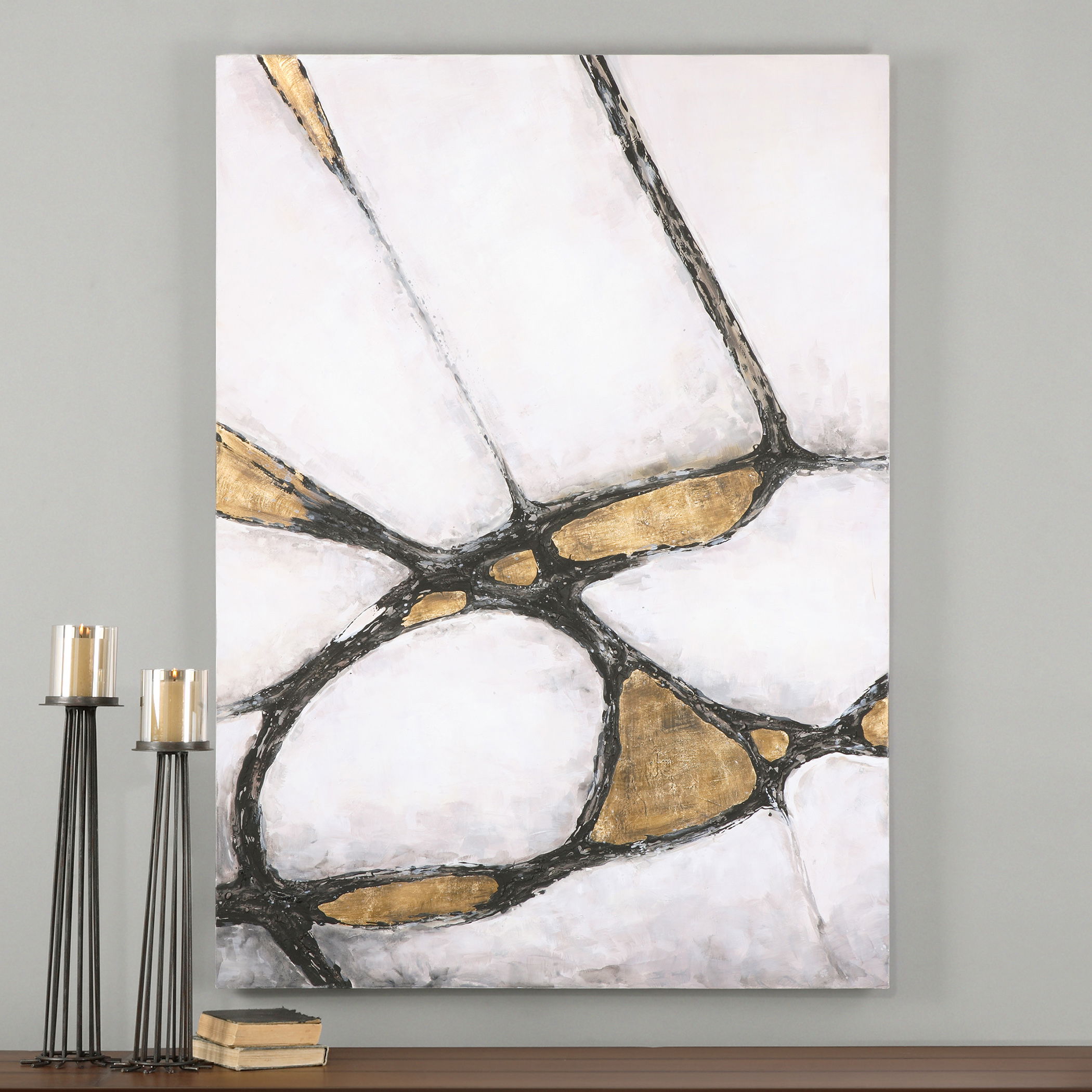 Abstract Art In Gold And Black large image 