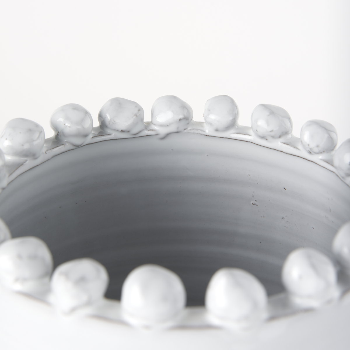 Basin Large Off-White Glazed Vase, by Mercana, 8.46" length x 8.46" width x 13.58" height View 9
