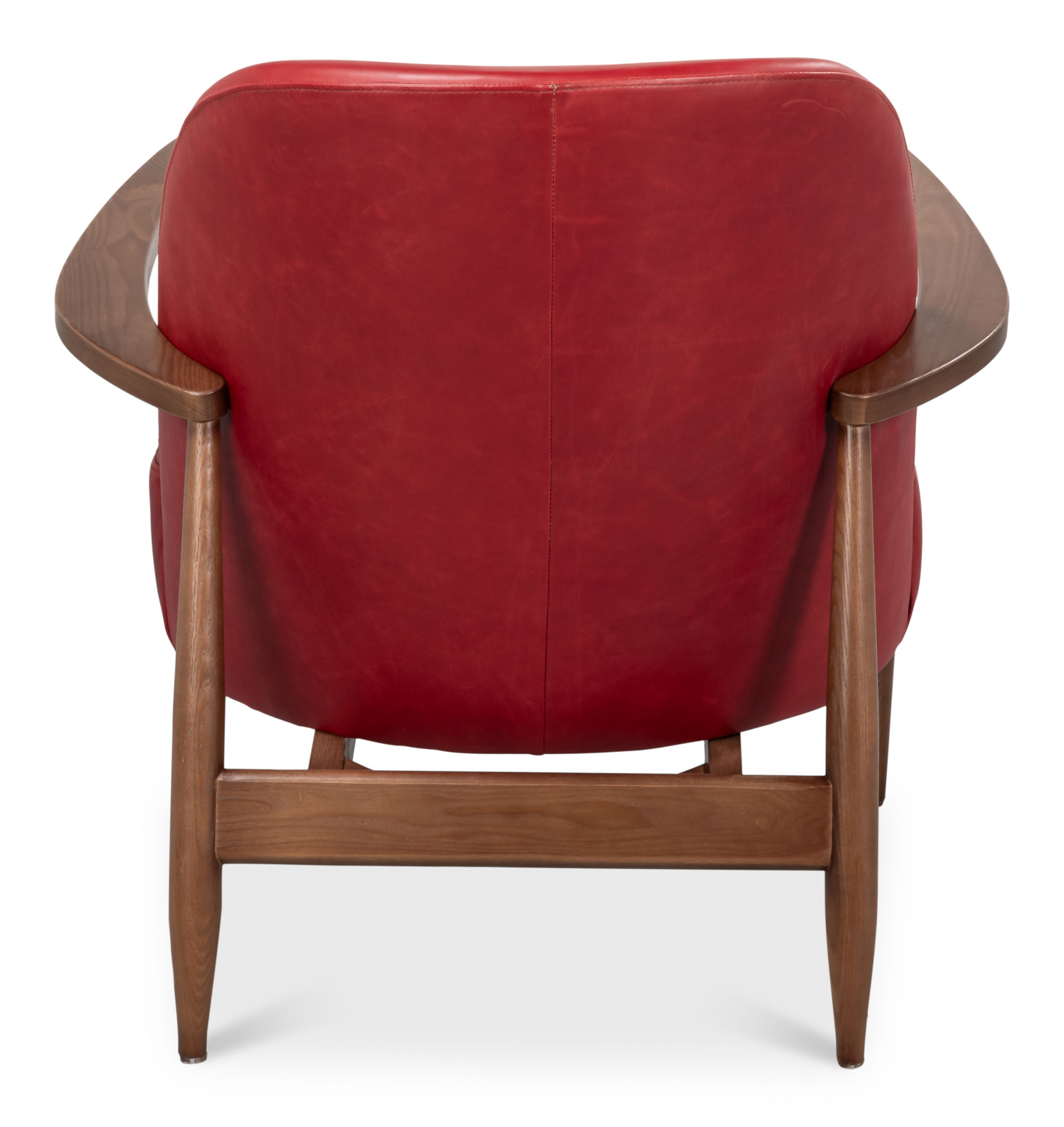 Pindar Armchair, Leather, New Rouge,Red large image 