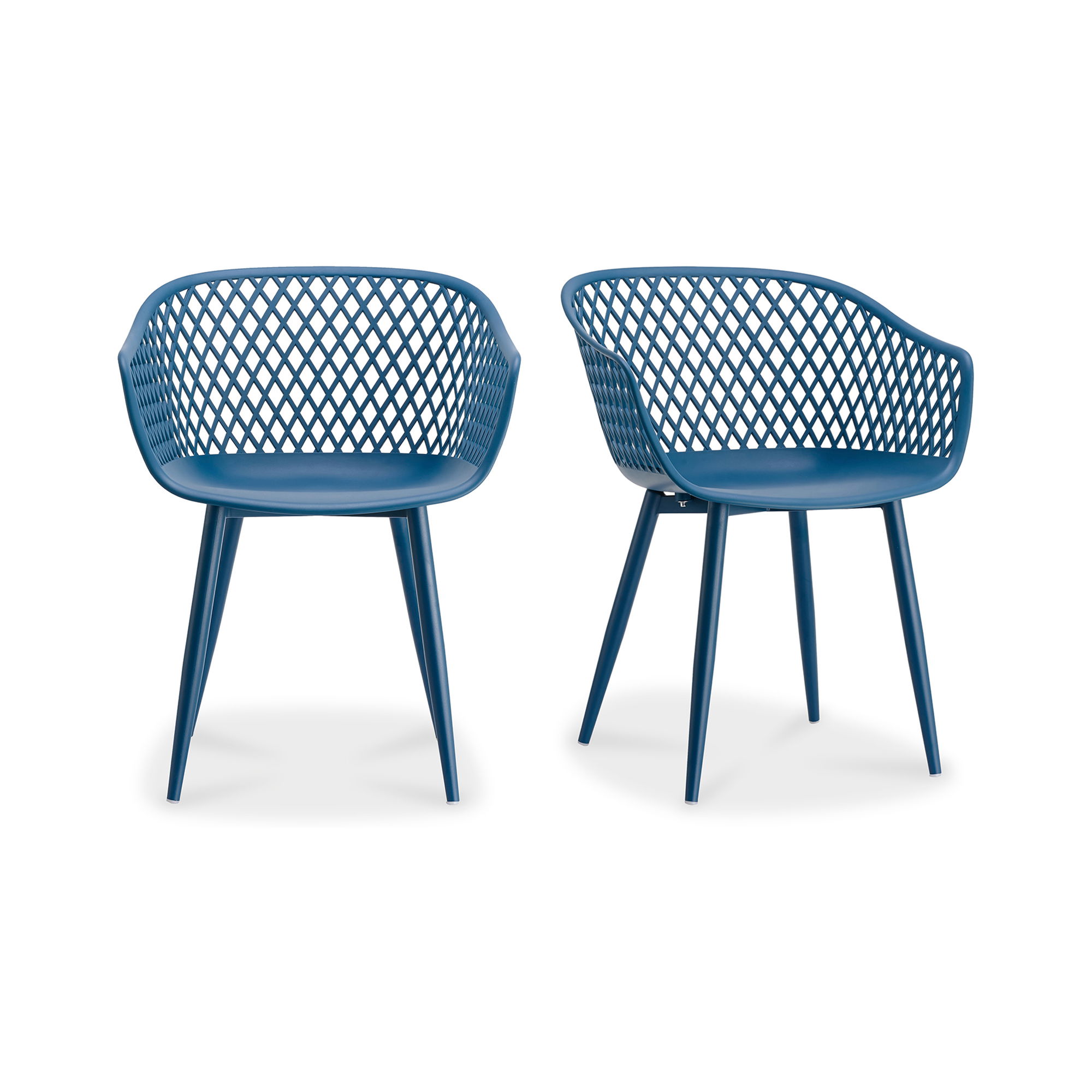 Piazza Outdoor Chair Blue - Set Of Two, by Moe's Home, 1'11.5" width x 2'7.5" height x 1'10.5" depth View 2