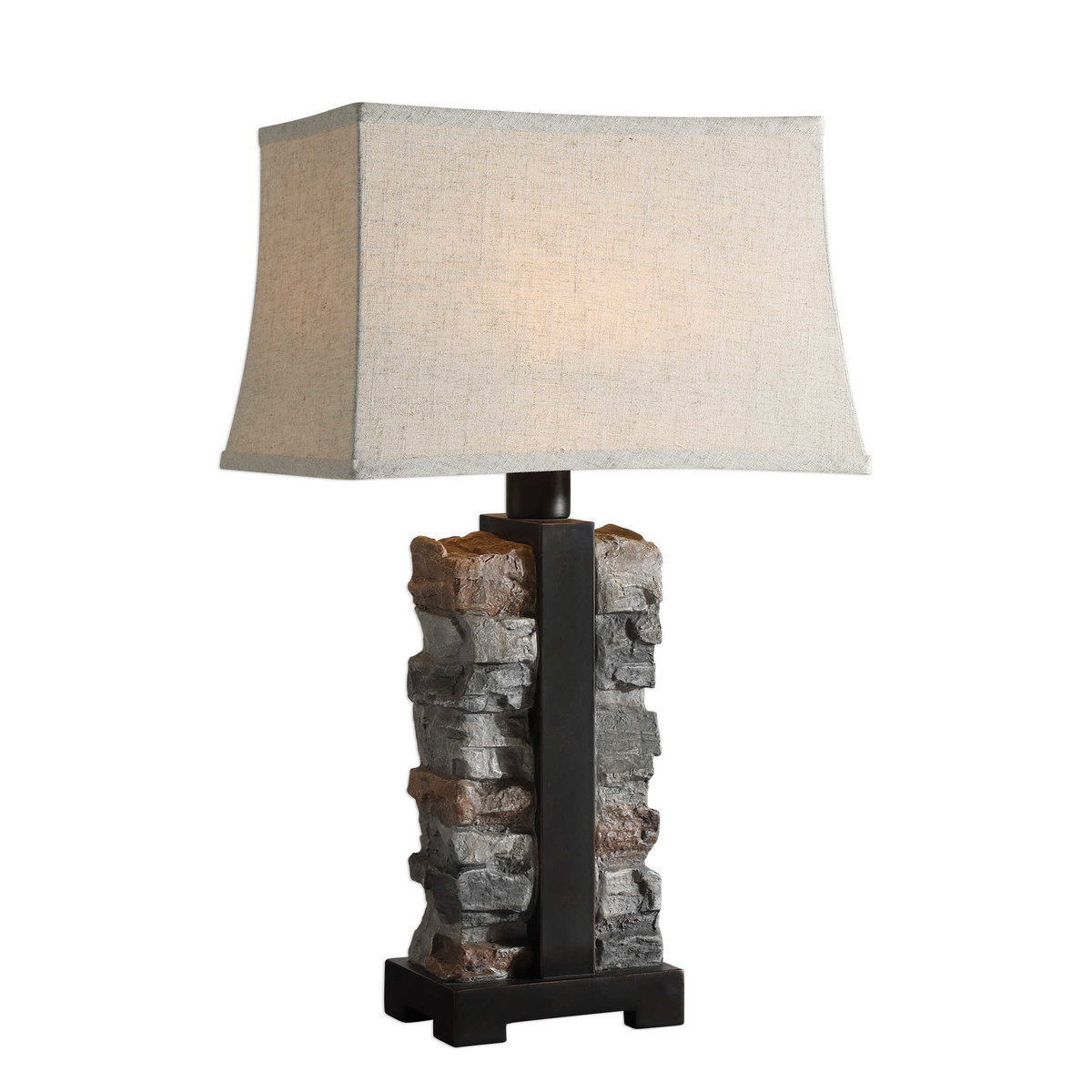 Kodiak Stacked Stone Lamp, by Uttermost, 1'6" width x 2'5" height x 1'1" depth View 1
