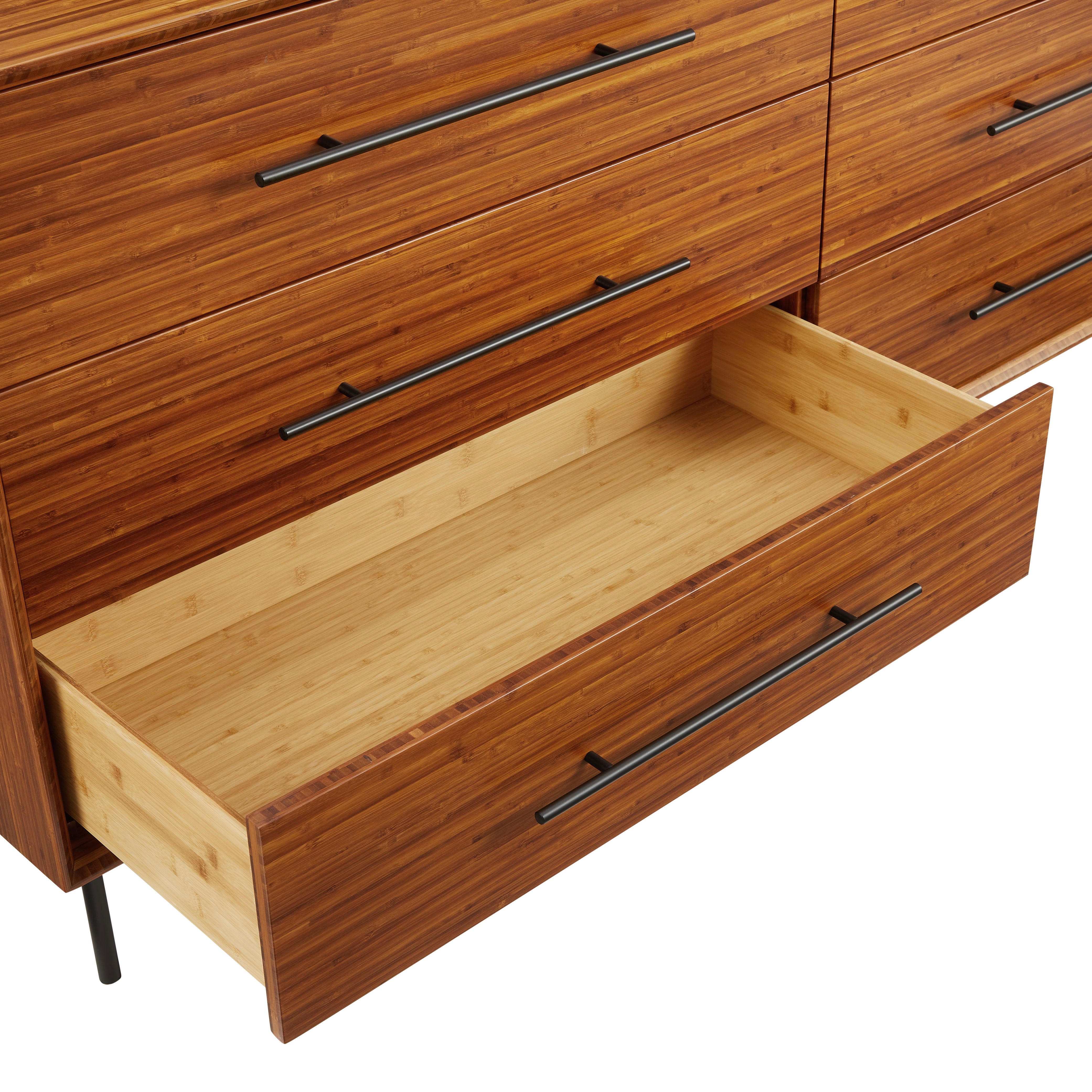 Taylor 6 Drawer Dresser, Amber, by Greenington, 72" length x 20" width x 33" height View 7