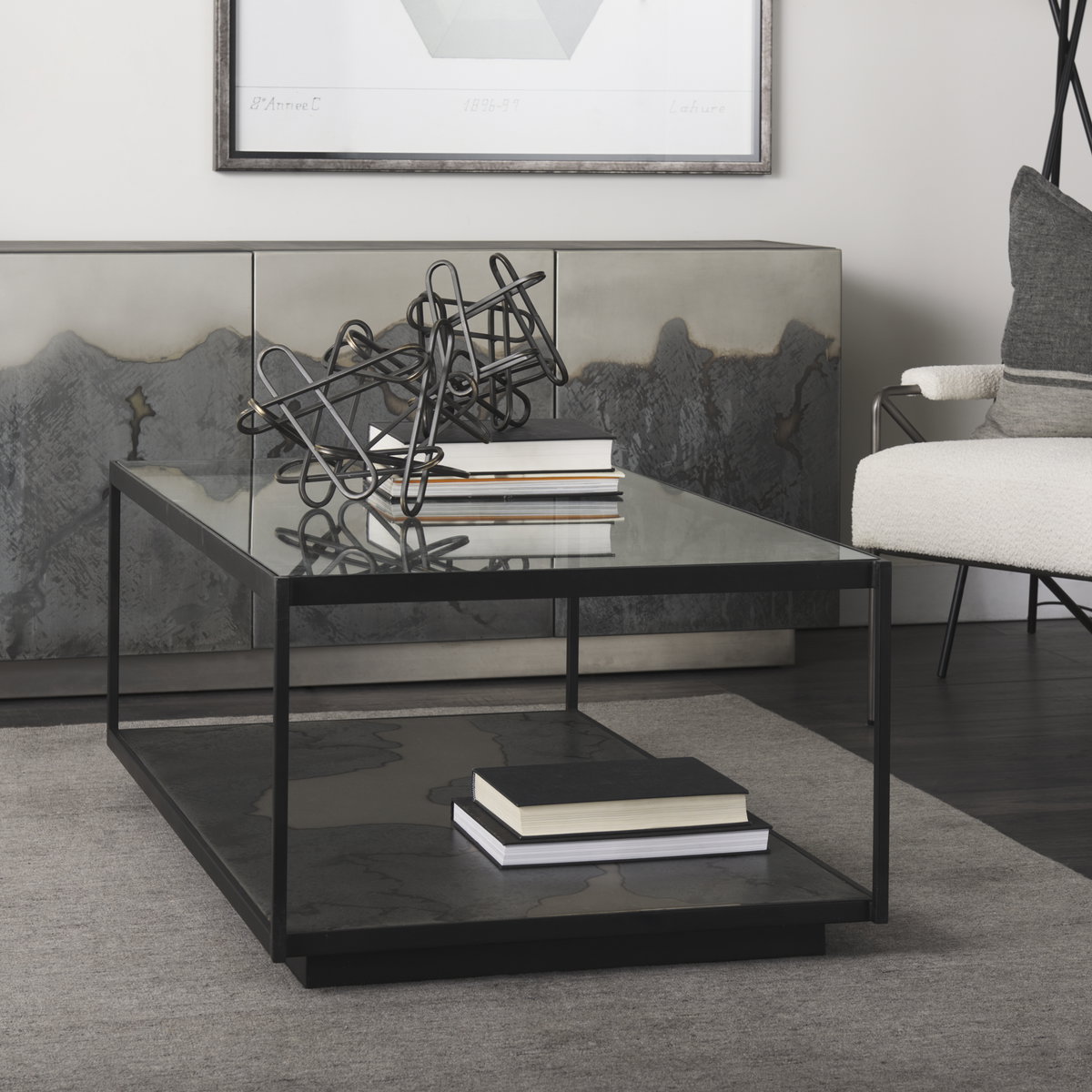 Henderson  Black Metal Paperclip Decorative Object, by Mercana, 10.43" length x 8.27" width x 7.68" height View 4