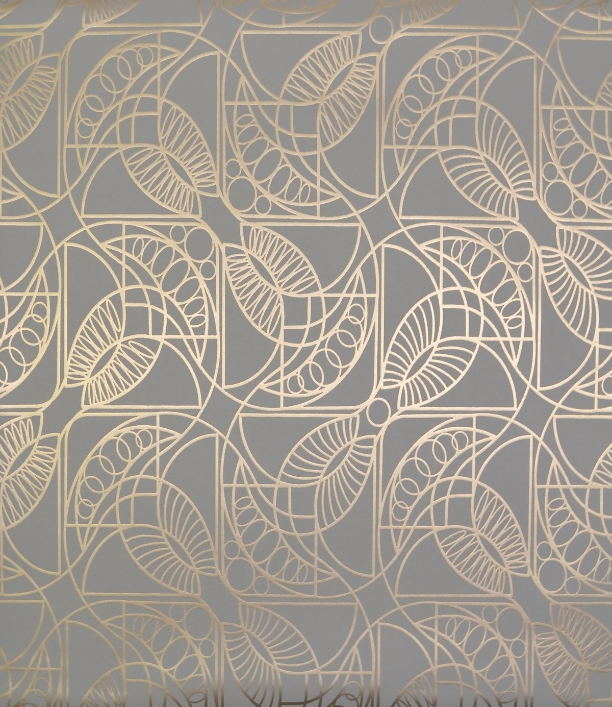 Cartouche Grey & Gold Wallpaper, by York Wall, 32'9.6" length x 1'8.8" width x 0.02" depth