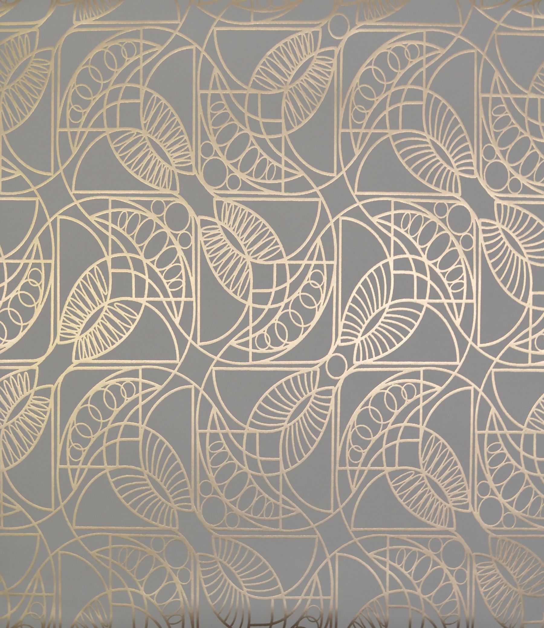 Cartouche Grey & Gold Wallpaper large image 