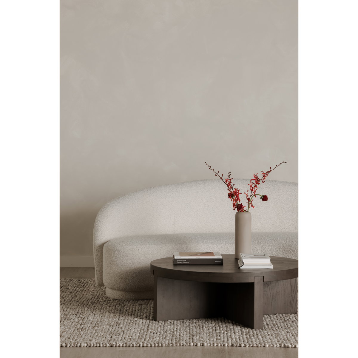 Folke Round Coffee Table Dark Brown, by Moe's Home, 38" width x 13.38" height x 38" depth View 6