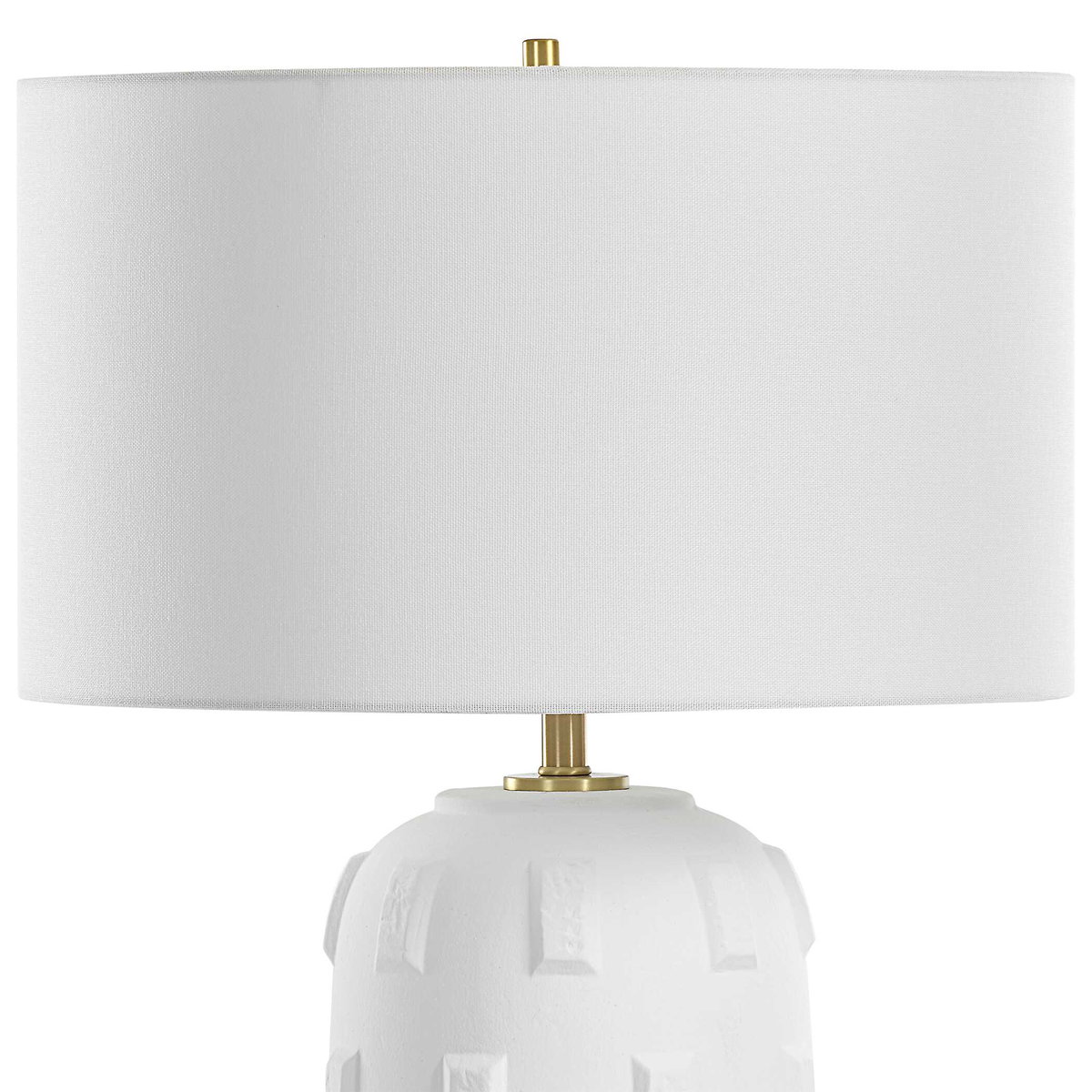 Emerie Textured White Table Lamp, by Uttermost, 17" width x 26.25" height x 17" depth View 6