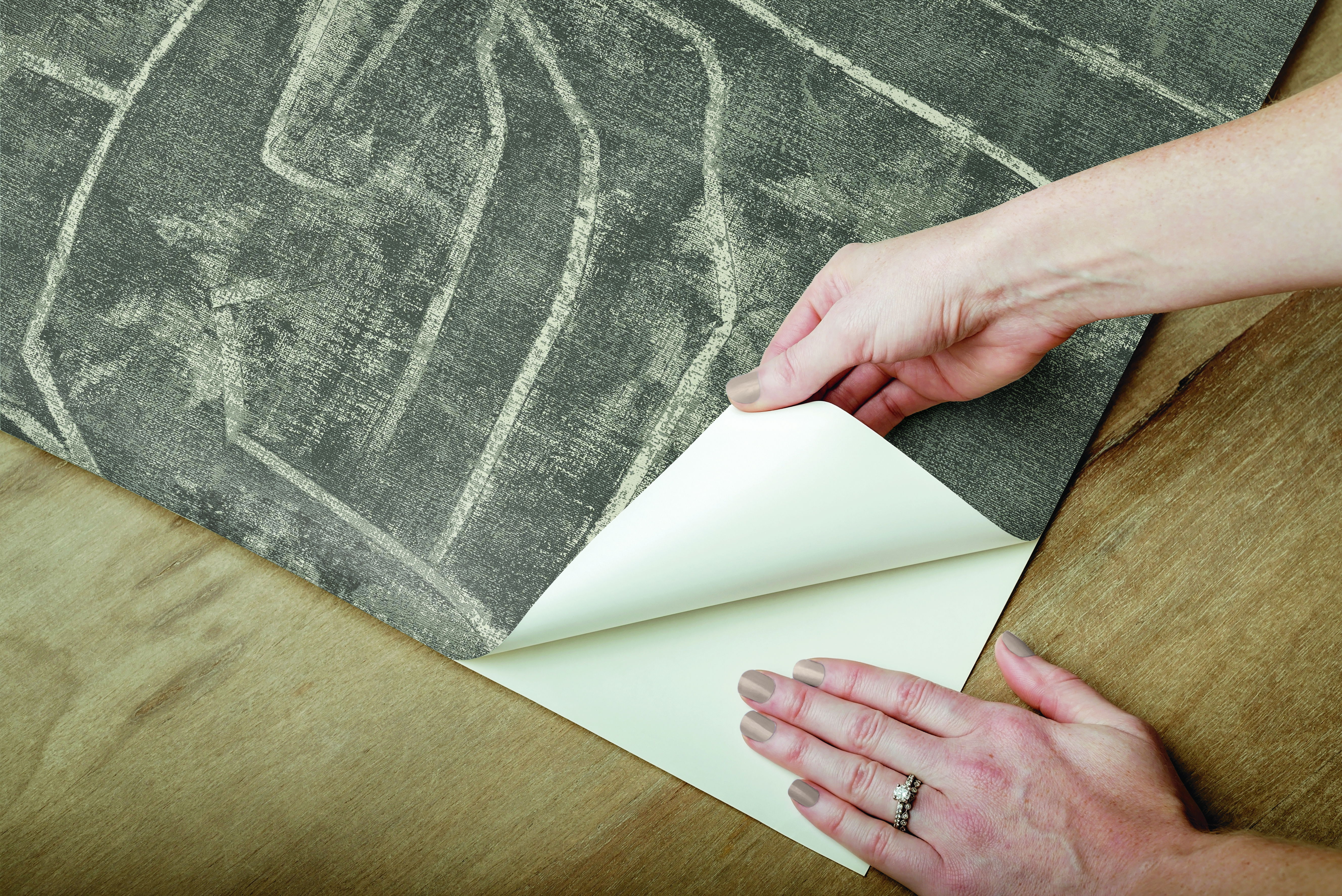 Urban Chalk Grey Peel & Stick Wallpaper, by York Wall, 20' length x 1'8.5" width x 0.02" depth View 4