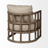 Skylar II Tan Fabric Covered Cushioned Demi-Lune Wooden Frame Accent Chair thumbnail 7