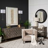 Reinhardt II 20' Round Glass Top Metal and Marble Detail End/Side Table thumbnail 1